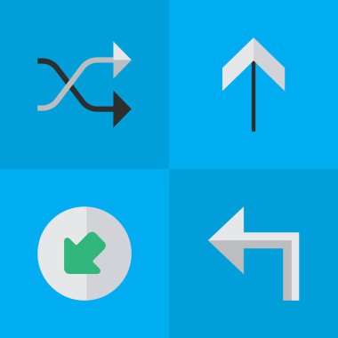 Vektör çizim basit gösterge simgeler kümesi. Northwestward elemanları, yönlendirme, düzensizce ve diğer eş anlamlı sende, yukarı ve ok.