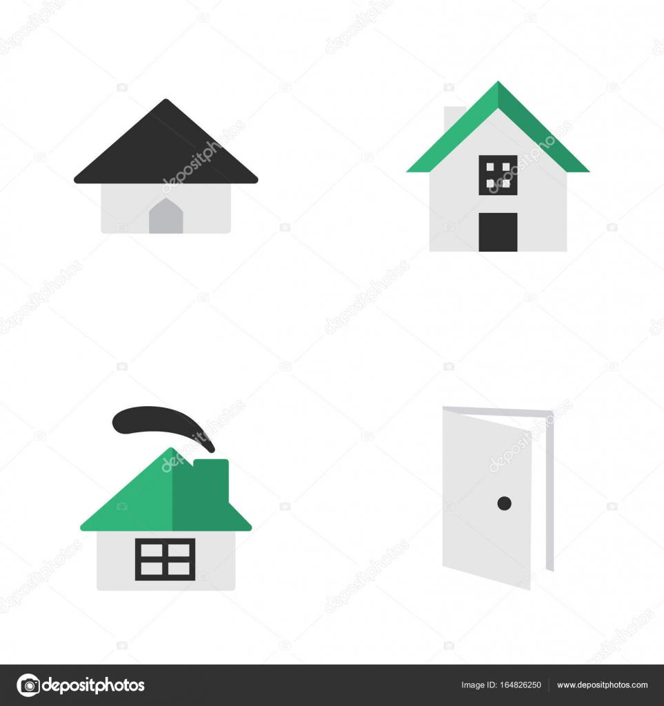 Vector Illustration Set Of Simple Estate Icons. Elements Entry