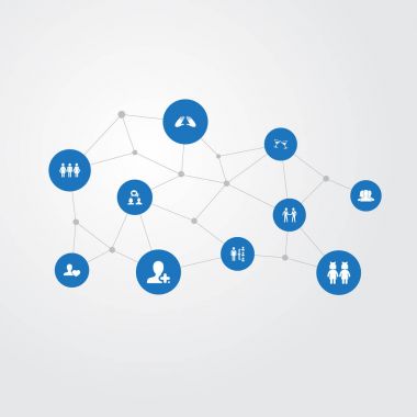 Vektör çizim basit simgeler kümesi. Öğeleri Ensemble, arkadaşları, içecek ve diğer eş anlamlı Kafadarlar, görünüm ve dostluk.