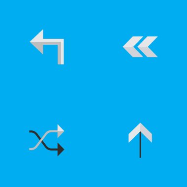 Vektör çizim basit işaretçisini simgeler kümesi. Öğeleri yukarı, yönlendirme, düzensizce ve diğer eş yukarı, yukarı ve hareketli.