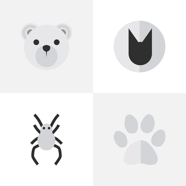 Векторні ілюстрації набір простих Wild піктограм. Елементи панда, стопи, Tomcat синонімів Paw, милі і тварин. — стоковий вектор