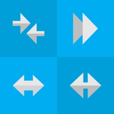 Vektör çizim basit gösterge simgeler kümesi. Öğeleri göstergesi, ileri, ihracat ve diğer eş anlamlı ileri, uyarı ve ok.