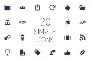 Vektör çizim basit yatırım simgeler kümesi. Öğeleri sunum ekranında, kablosuz bağlantı, grup ve diğer eşanlamlıları ilgi hangi tarihlerde ve beyaz tahta.