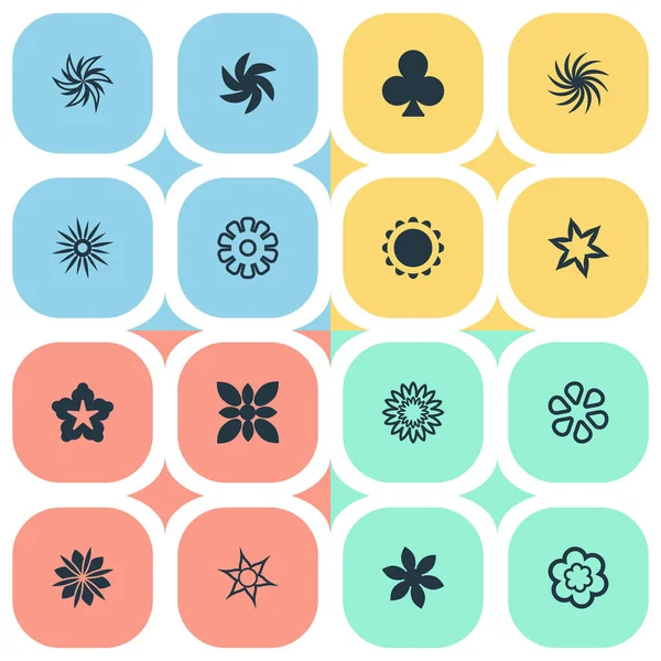 Vektör çizim basit simgeler kümesi. Çiçek açması, öğeleri desen, Marguerite ve diğer eş anlamlı yonca Marguerite ve yaprak.