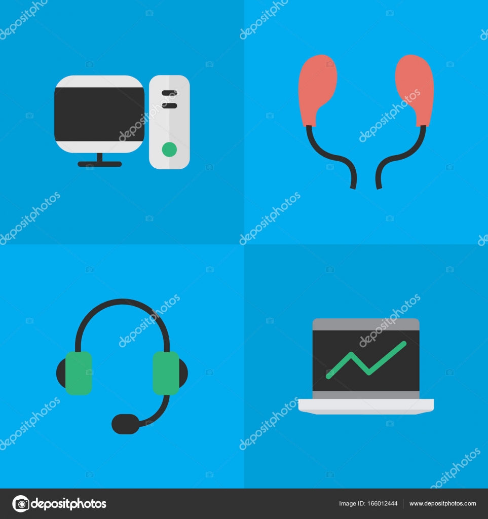 シンプルなガジェットのアイコンのベクトル イラスト セット 要素