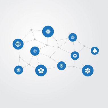 Vektör çizim basit simgeler kümesi. Öğeleri Bloom, Stephanotis, şanslı yaprak ve diğer eş anlamlı Daphne Delphinium ve çiçek.