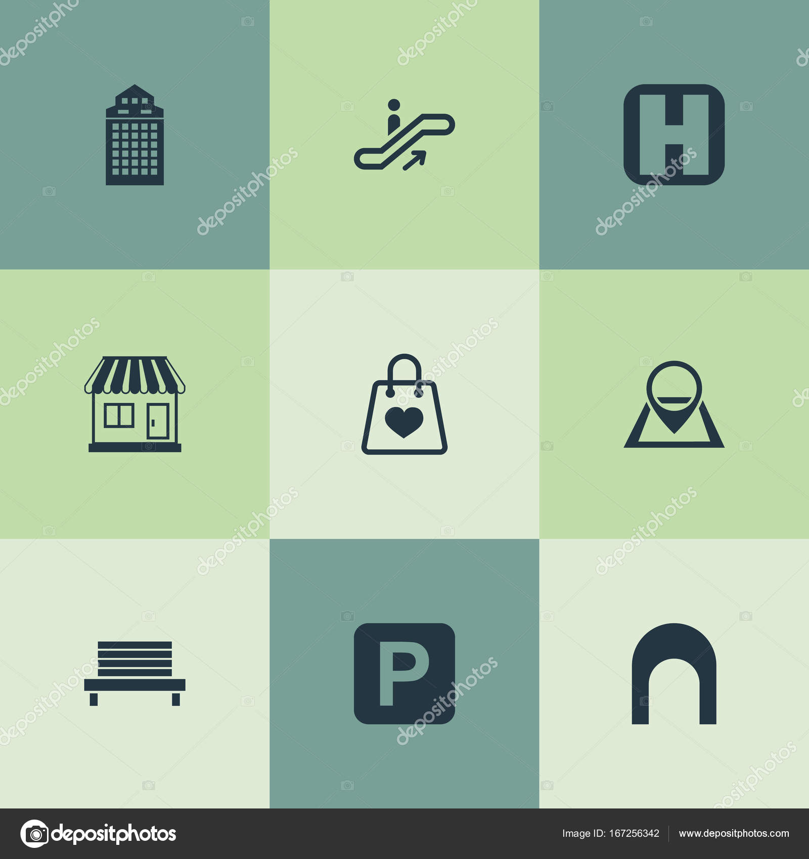 Vector Illustration Set Of Simple Infrastructure Icons Elements