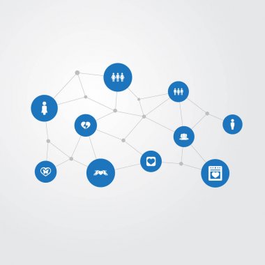 Vektör çizim basit düğün simgeler kümesi. Öğeleri insanlar, güve, yemek, kırık eşanlamlıları kocası ve takım.