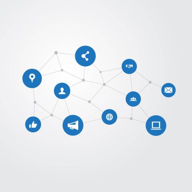 Vektör çizim basit Medya simgeler kümesi. Öğeleri takım, defter, profil ve diğer eş anlamlı Mark, defter ve dünya.