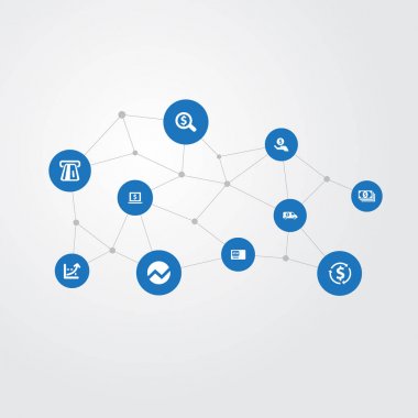 Vektör çizim basit para simgeler kümesi. Öğeleri yatırım, geliri, Atm ve diğer eş anlamlı dolar ara ve yatırım.