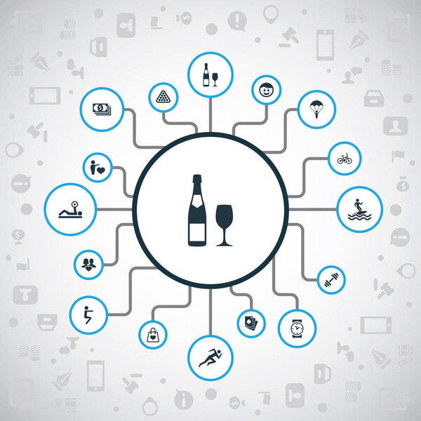 Векторный набор простых иконок здоровья. Покер на слонах, скайдайвинг, настольный теннис и другие синонимы путешествия, дайвинг и стек
.