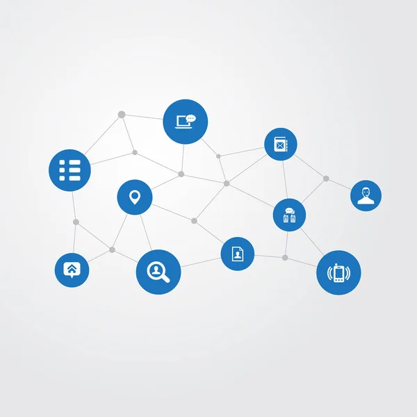 Vektör çizim basit iletişim simgeler kümesi. Öğeleri PIN, adres defteri, nakil ve diğer eş anlamlı evi, gezinti ve mesajlaşma. — Stok Vektör