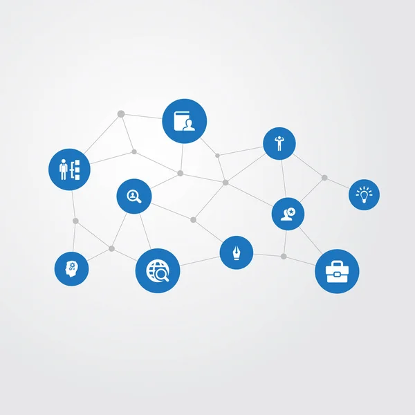 Vektor Illustration uppsättning enkel Hr ikoner. Element kontakta bok, kreativitet, Attache fall och andra synonymer världen, förstoringsglas och Process. — Stock vektor