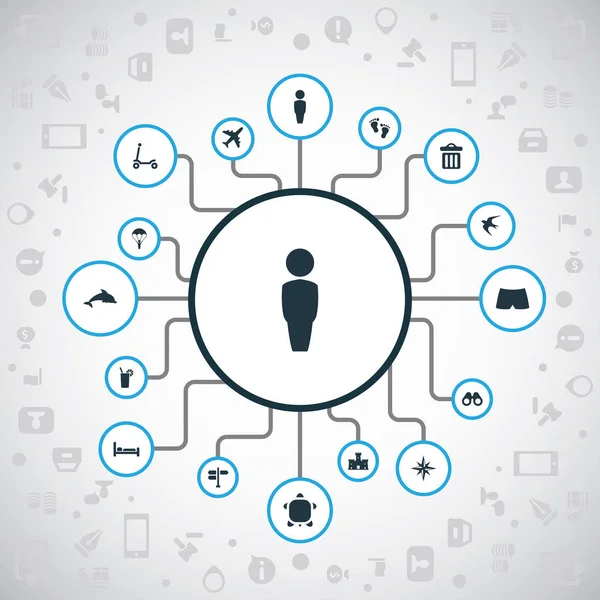 Vektör çizim basit Seaside simgeler kümesi. Öğeleri kaplumbağa, yaz eğlenceli, iç çamaşırı ve diğer eş anlamlı bilgiler, yön ve özgürlük.