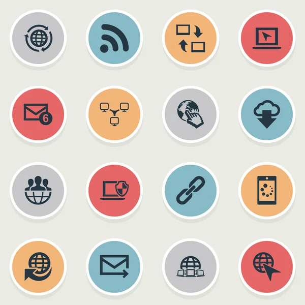 Vektör çizim basit Web simgeler kümesi. Öğeleri Küre, grup, dizüstü bilgisayar ve diğer eş Upload, dizüstü bilgisayar ve grup.