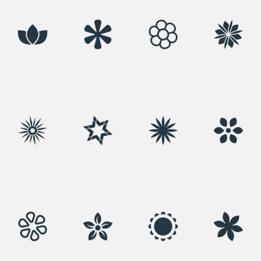 Vektör çizim basit simgeler kümesi. Öðeler çiçek, Daphne, dekorasyon ve diğer eş anlamlı Daisy, Victoria ve eskrim.