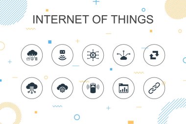 Moda Infographic şablonu. Konsollu ince çizgi tasarımı, Bulut Hesaplama, Akıllı asistan, eşzamanlama simgeleri