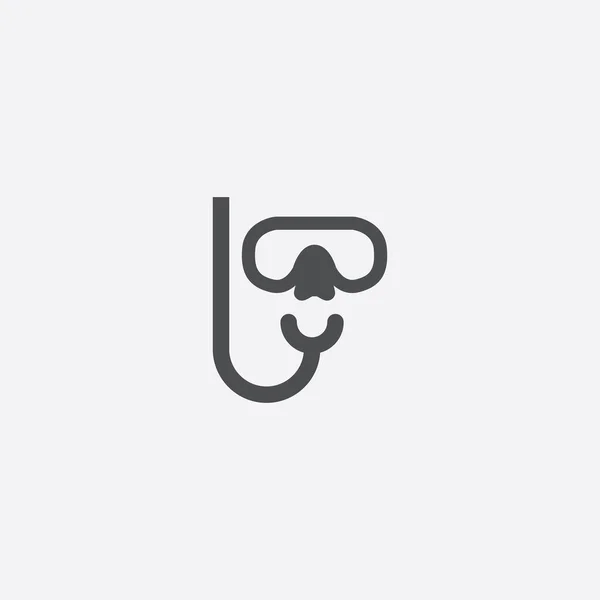 Potápěčská maska ikona — Stockový vektor