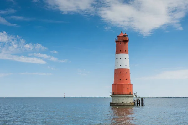 Arngast Lighthouse Blue Sky Standing Water Wilhelmshaven Lower Saxony Germany — Stockfoto