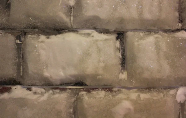 Ice Brick Masonry Texture Snow — Stock Photo, Image