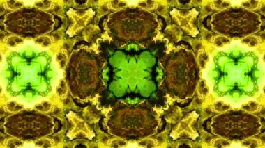 Renkli soyut fraktal sanat kaleydoskop animasyonu arka plan. Müzik festivali / gece kulübü Vj sahne görüntüsü. (4k Uhd kusursuz döngü, bilgisayar dijital olarak oluşturulmuş animasyon.)