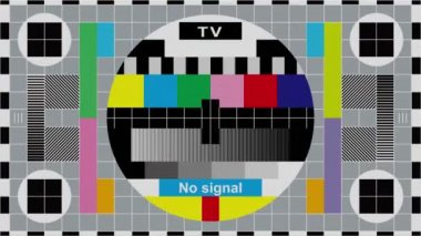 16: 9 TV renk çubuğu hasarı arkaplan bozulması. Soyut ses efekti. (4K UHD kusursuz döngü, bilgisayar dijital olarak oluşturulmuş animasyon.)