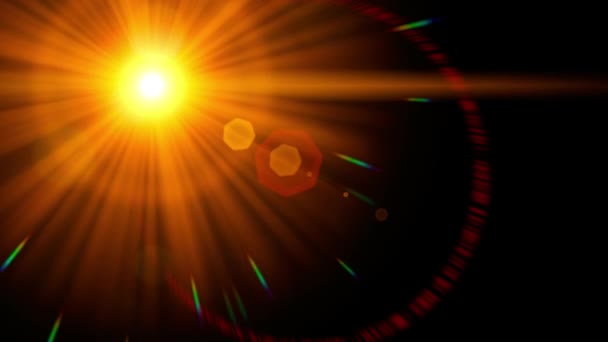 Colorful Light Transition Lens Flare Vfx Effects Black Background Compositing — Stok video