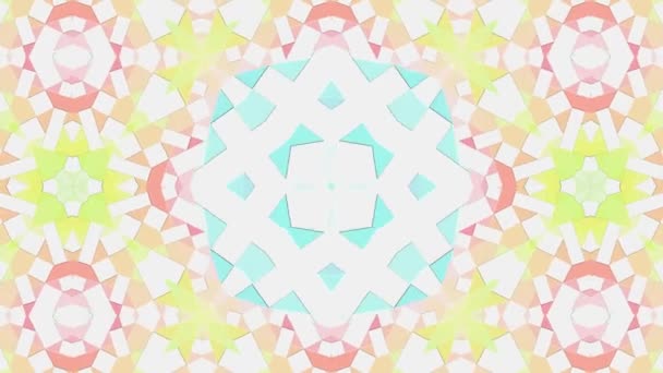 Colorful Abstract Tiles Art Kaleidoscope Animation Background Music Festival Nightclub — Stockvideo