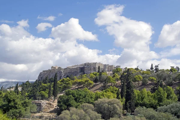 Vue Sur Colline Acropole Athénienne Été Grèce Principale Attraction Capitale — Photo