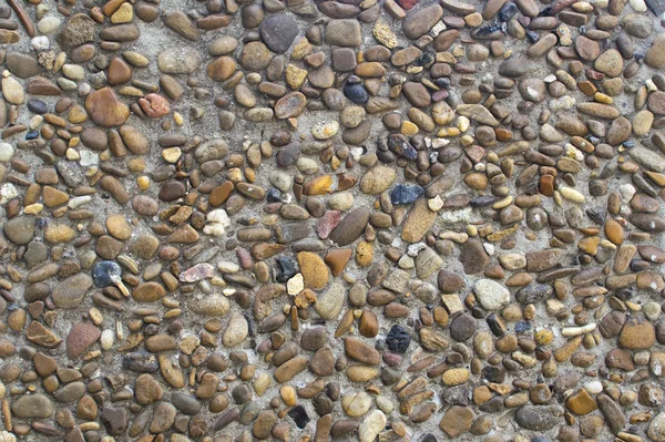 Schöne Steinmauer Hintergrund Textur Kieselstruktur Beton Kleine Kieselsteine Der Wand — Stockfoto