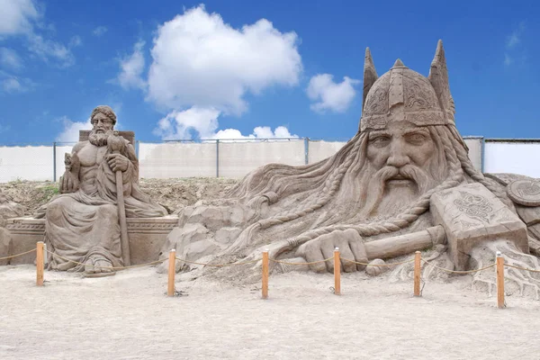 Antalya Turquía Septiembre 2017 Lara Beach Sandland Sand Sculpture Festival —  Fotos de Stock