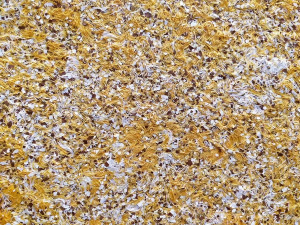 Kabartmalı Desenli Sıvı Duvar Kağıdı Dekoratif Elementli Sarı Selüloz Duvar — Stok fotoğraf