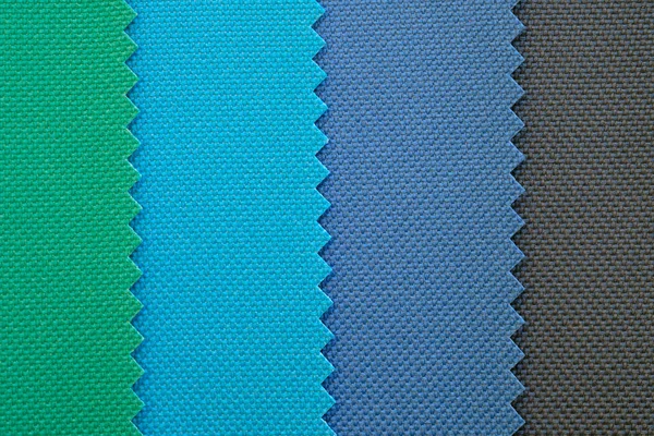 Samples Fabrics Pastel Shades Blue Green Grey Piece Fabric Texture — 图库照片