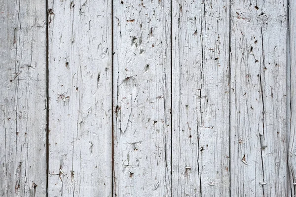 Old Wooden Boards Painted White Paint Narrow Planks Scratches Cracks — Stock Photo, Image