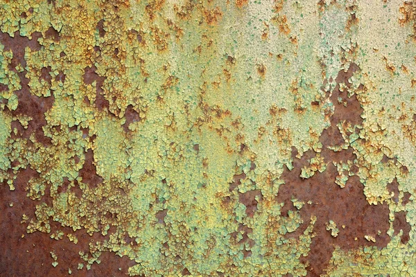 Fondo Multicolor Superficie Metálica Oxidada Con Escamas Pintura Verde Textura —  Fotos de Stock