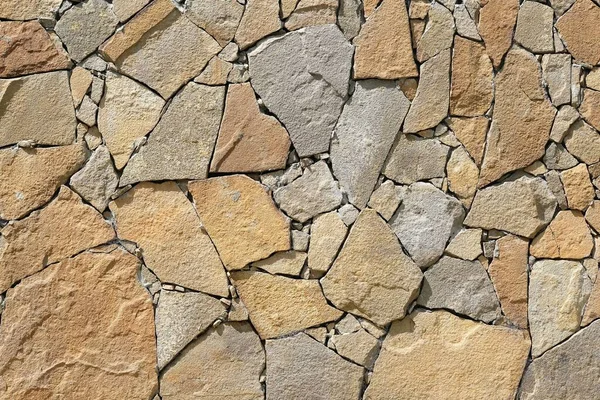 Textura Mampostería Primer Plano Piedras Diferentes Tamaños Pared Decoración Fachada — Foto de Stock
