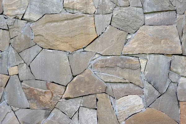 Fundo Pedra Cinza Abstrato Padrão Mosaico Pedras Marrons Velhas Fachada — Fotografia de Stock
