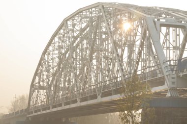 Polonya, Krakow, çelik demiryolu Köprüsü
