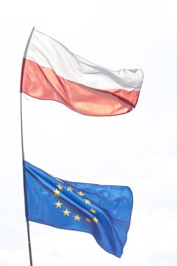 Polonya ve AB bayrakları