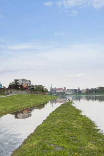 Polen, Krakau, überflutetes Flussufer — Stockfoto