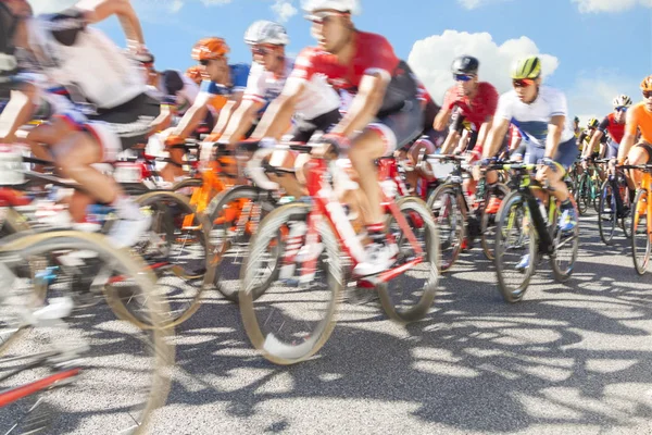 Group of cyclist during a race