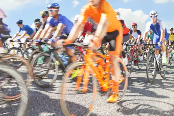 Group of cyclist during a race