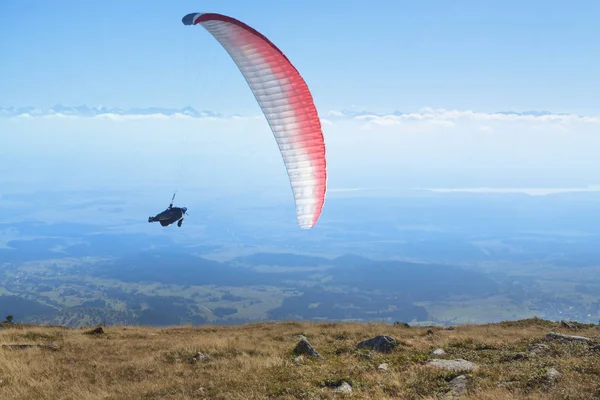 Paraglider in Mid-Air, Tatra Mountains