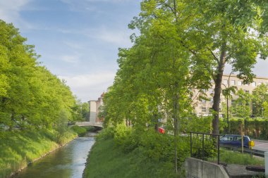 Polonya, Silezya, Gliwice, nehir Klodnica şehir merkezi