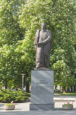 Polonya, Silezya, Gliwice, Adam Mickiewicz heykeli