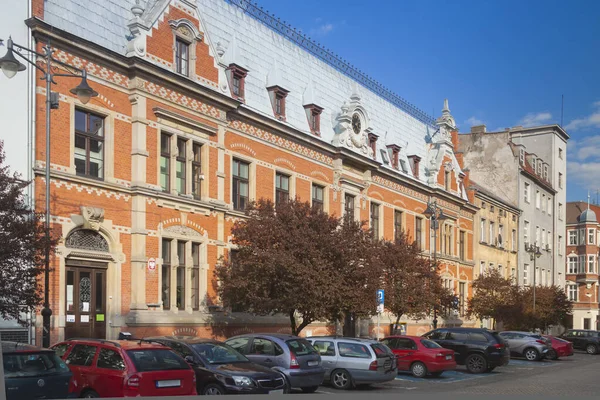 Polen Opper Silezië Gliwice Plac Inwalidow Wojennych Square Baancentrumgebouw Zonlicht — Stockfoto