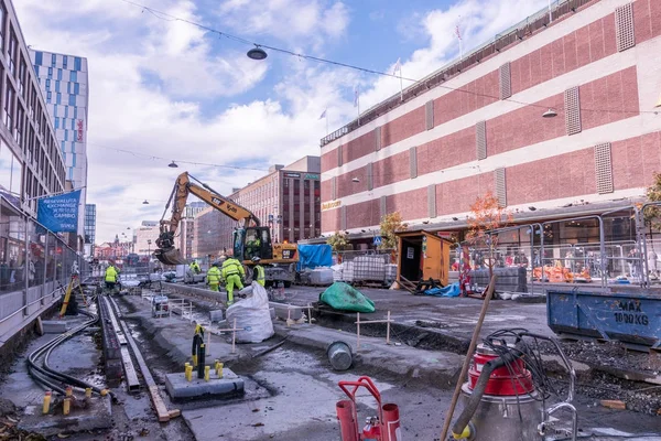 Street renovation in Central Stockholm — Stock Photo, Image