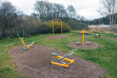 Bergamo, İsveç - 24 Kasım 2017: açık spor salonunda küçük bir park