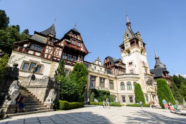 Neo-Rönesans Peles sarayı, Sinaia, Romanya 'nın dışı