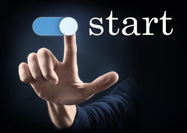 Blue start button — Stock Photo, Image